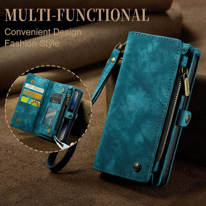 UFinetech iPhone 14 Pro Hülle, Flip Leder TPU Stossfeste Kartenfach Tasche Handyhülle iPhone 14 Pro(