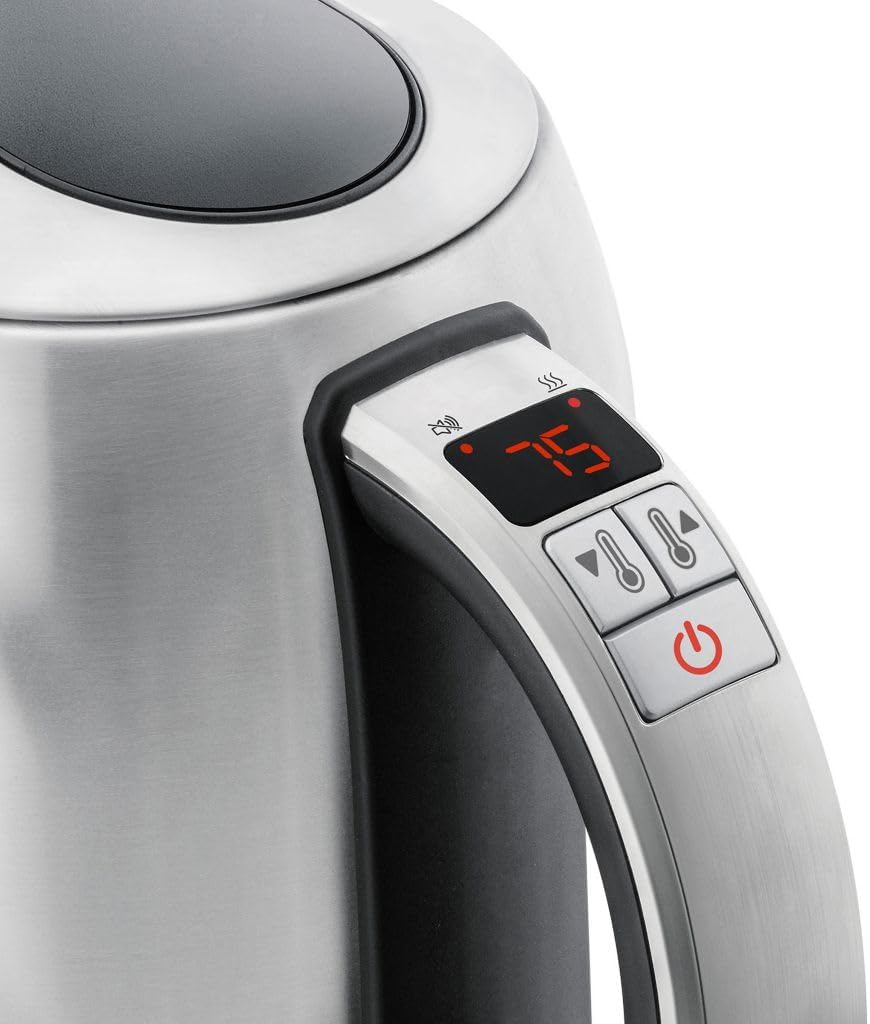 riviera&bar Wasserkocher aus Edelstahl 1,5L - Schneller Wasserkocher 2200W, Einstellbare Temperatur
