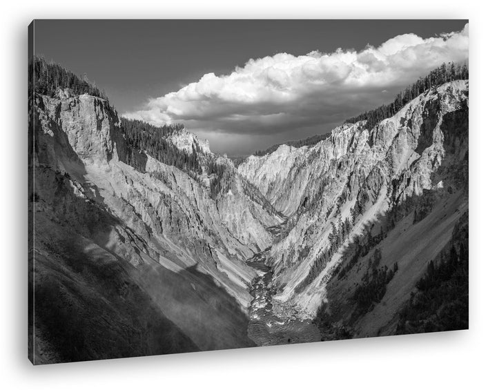 deyoli Fluss im steinigem Gebirge Effekt: Schwarz/Weiss Format: 100x70 als Leinwand, Motiv fertig ge