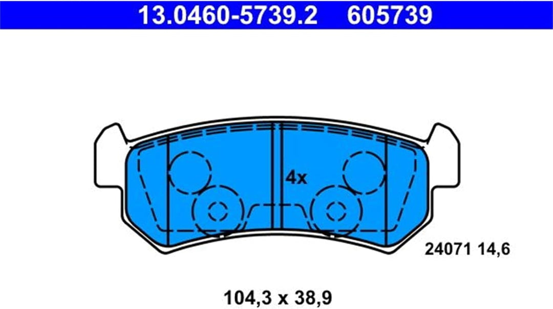 ATE 13.0460-5739.2 Bremsbelagsatz, Scheibenbremse