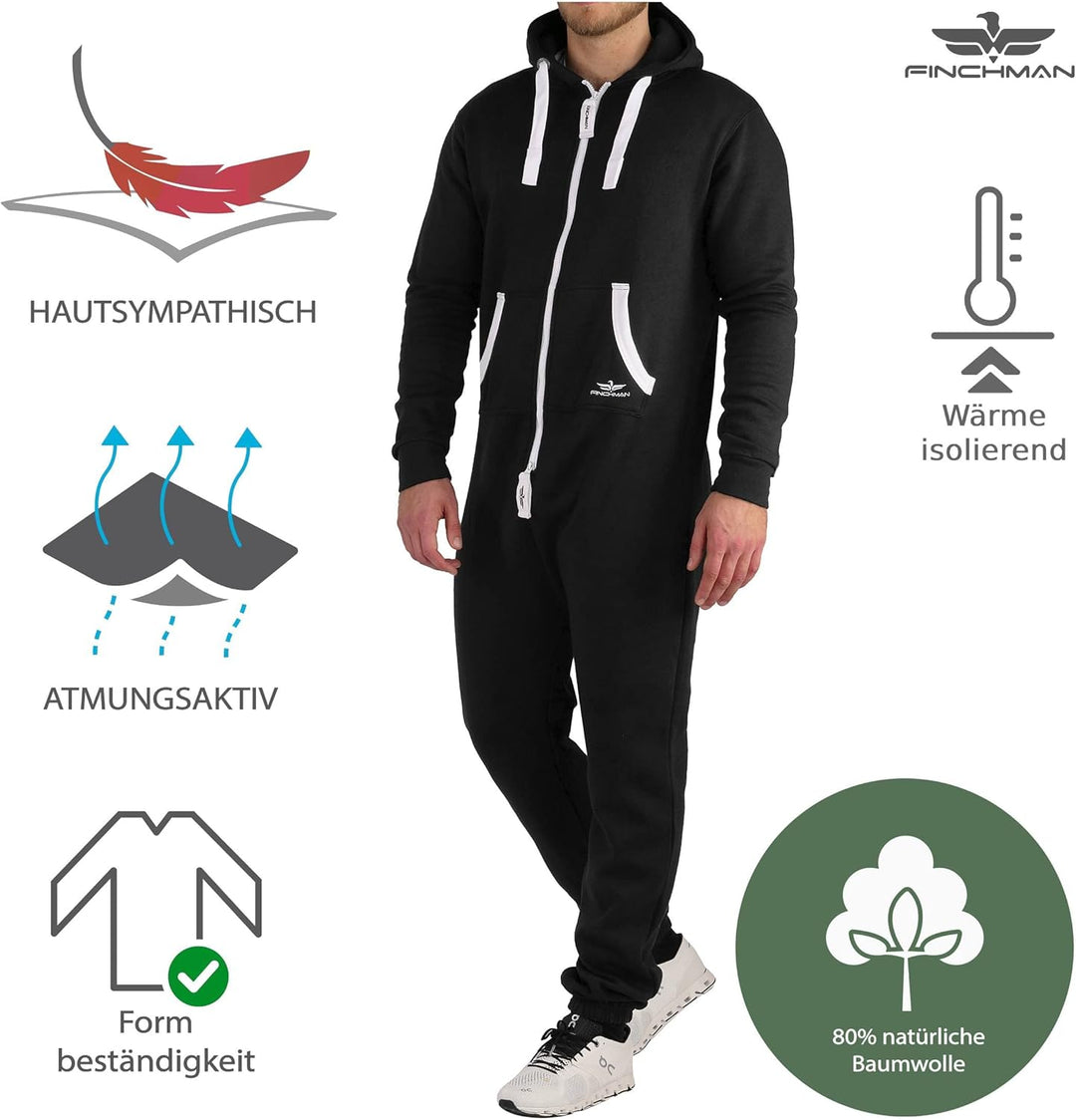 Finchman FMJ18 Herren Jumpsuit Jogger Jogging Anzug Trainingsanzug Overall Hausanzug Warm Winter M S