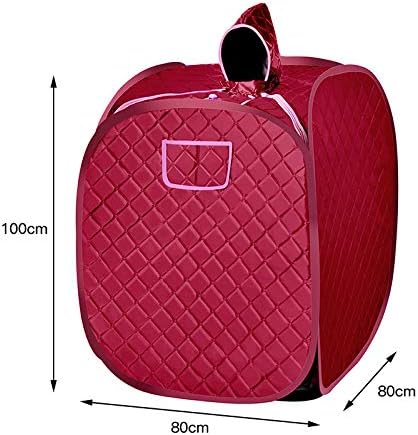 Mobile Mini Dampfsauna Heimsauna Wärmekabine Sitzsauna Saunakabine 80 * 80 * 100 cm 2,5 Liter (Rotwe