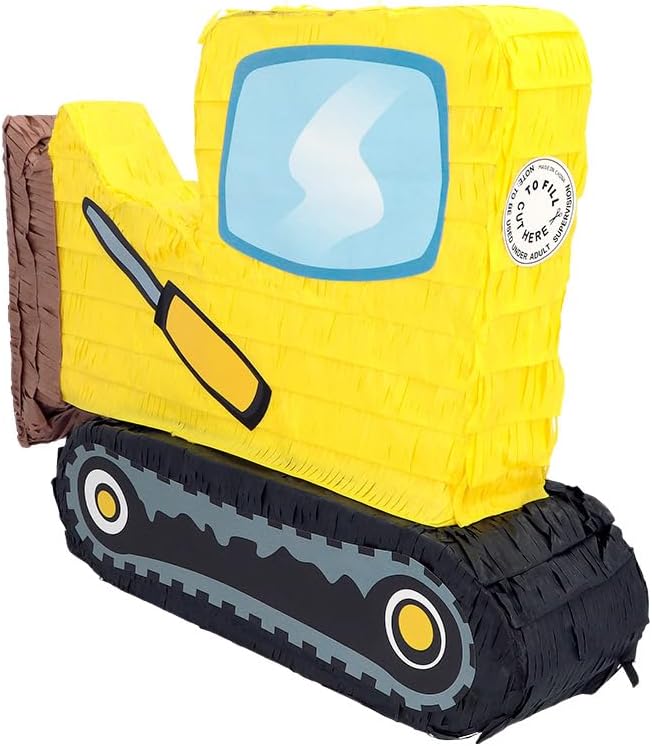 Boland 30980 - Pinata Planierraupe, 45 x 10 x 33 cm, Hängedeko, Dekoration für Geburtstag, Mottopart
