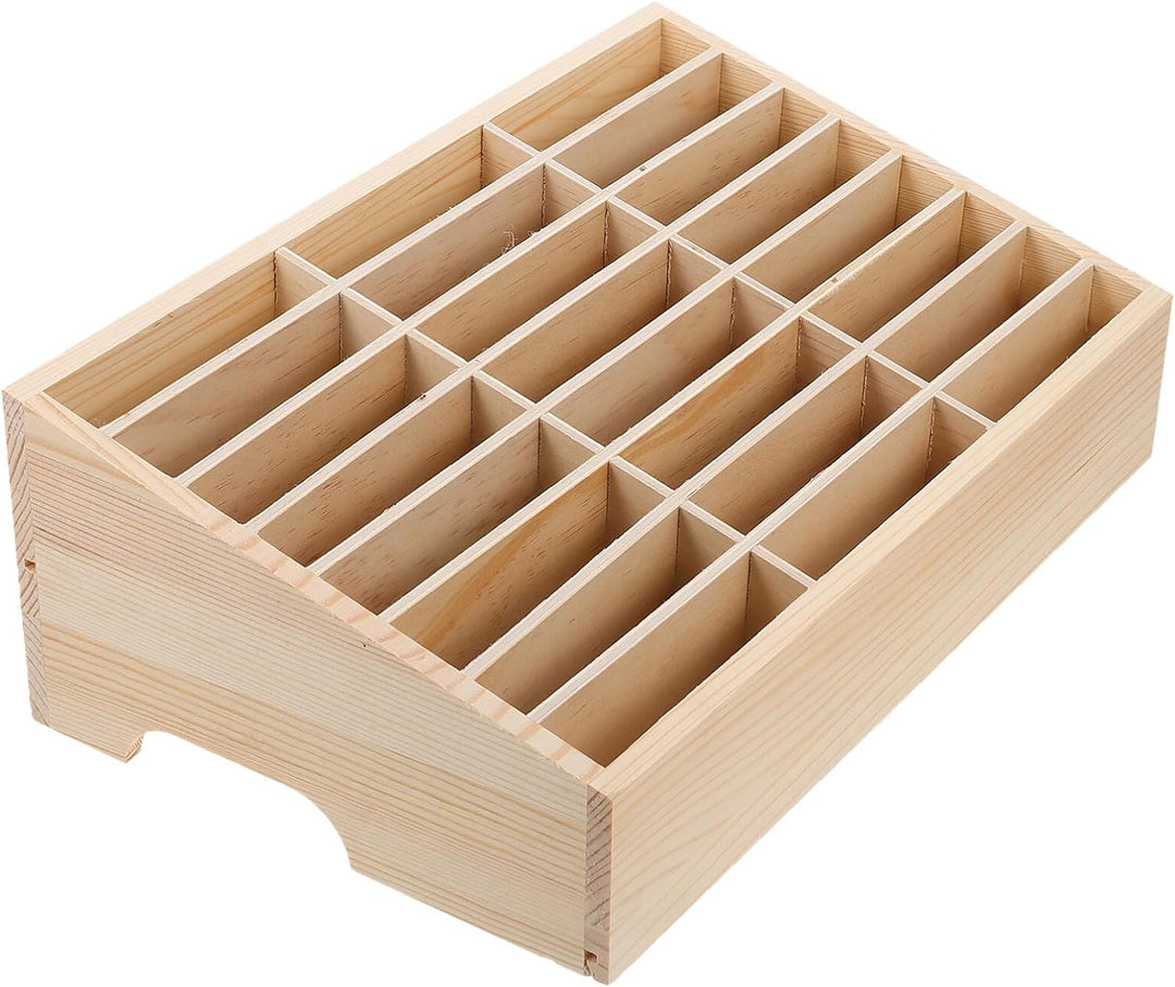 STOBOK 24-Gitter-Desktop-Aufbewahrungsbox Aus Holz Handyhalter Handy-Management-Speicher-Organizer F