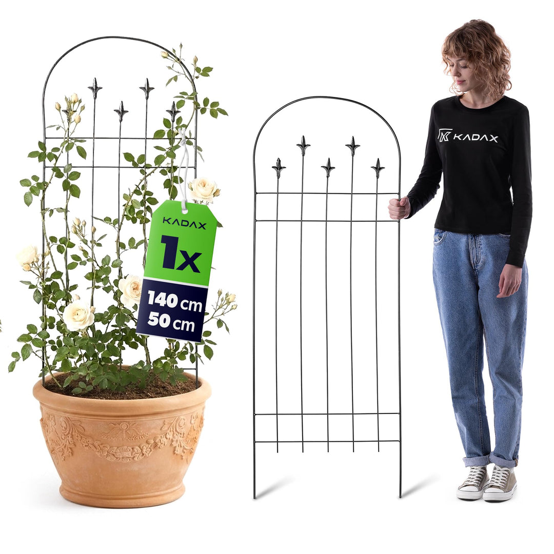 KADAX Metall Rankgitter 50 x 140 cm, 1 Stück, Kletterhilfe für Pflanzen, Rankspalier aus pulverbesch