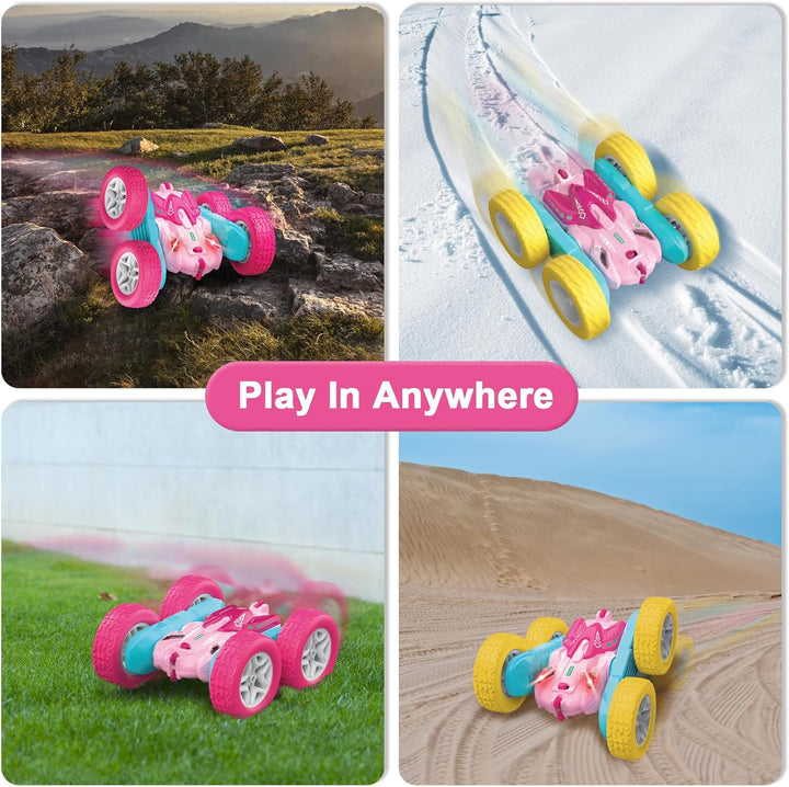 seveclotree Ferngesteuerte Auto für Mädchen Kinder,4WD 2.4 Ghz Fernbedienung 360° Flip RC Stunt Auto