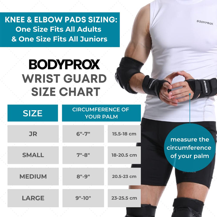 BODYPROX Knieschoner Ellenbogenschoner Handgelenkschützer Set für Inline-Skaten, Skateboarden, Rolle