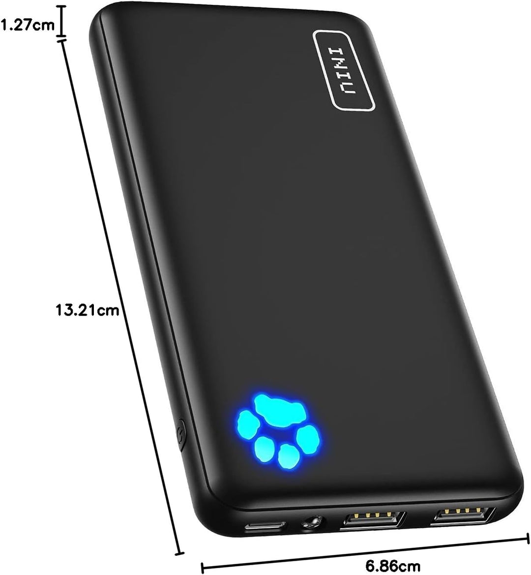 INIU Power Bank, Ultra Slim 10000mAh Powerbank Klein Aber Stark, USB C (In & Output), Externe Handya