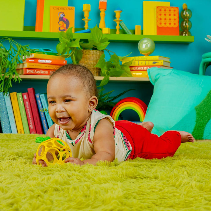 Bright Starts Oball Easy Grasp Ananas Beiring Spielzeug, Hold My Own Kollektion, BPA-frei, Unisex, N