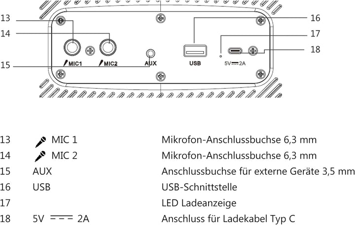 Mobile Beat SB-TWS 100 BT Soundbox, bis zu 7h Laufzeit, LED-Lichtefeekte, praktischer Tragegriff, Ak