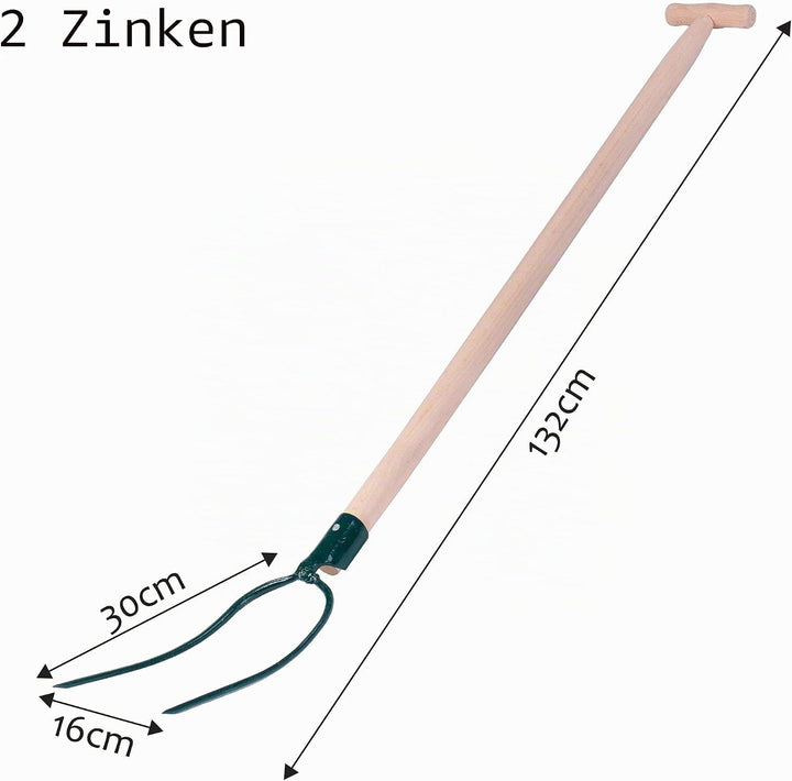 KADAX Heugabel, Forke, Spatengabel, Grabegabel, Mistgabel, Gabel für Garten, Drahtgabel mit Holzstie