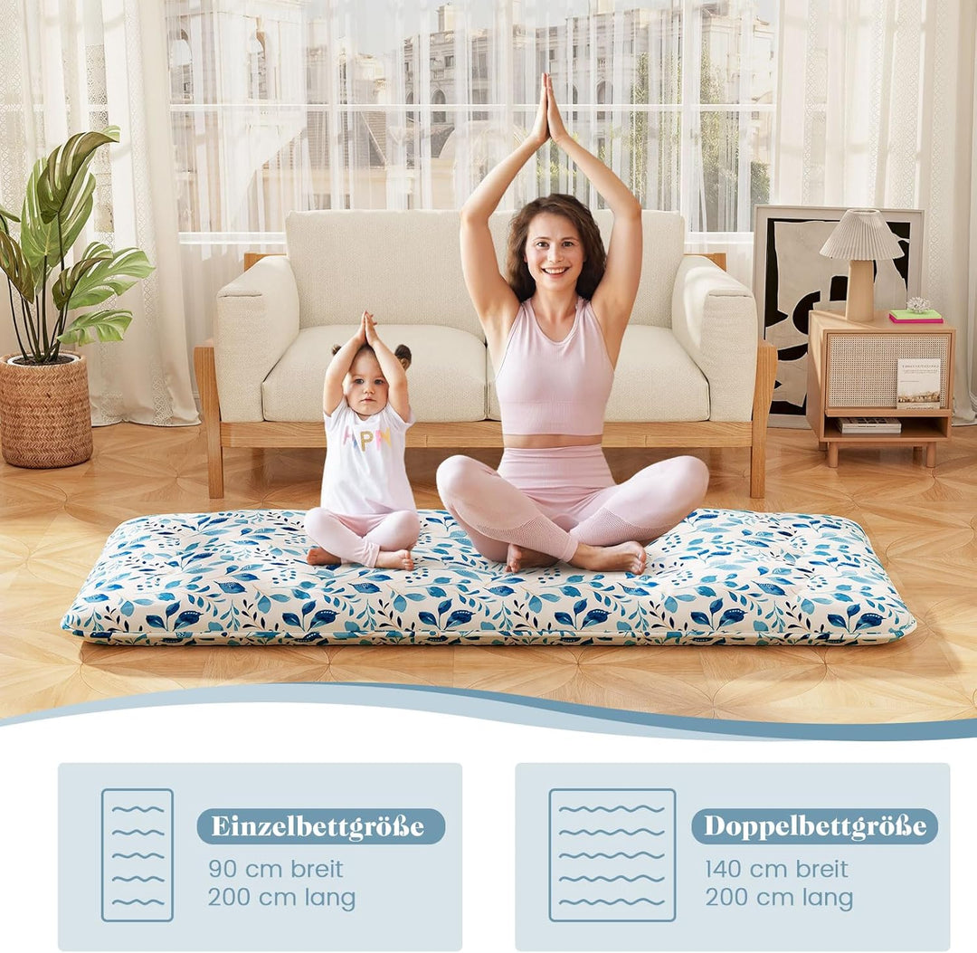COSTWAY Japanische Futon Matratze, Tatami-Matte, Bodenmatratze, Klappmatratze mit waschbarem Bezug,
