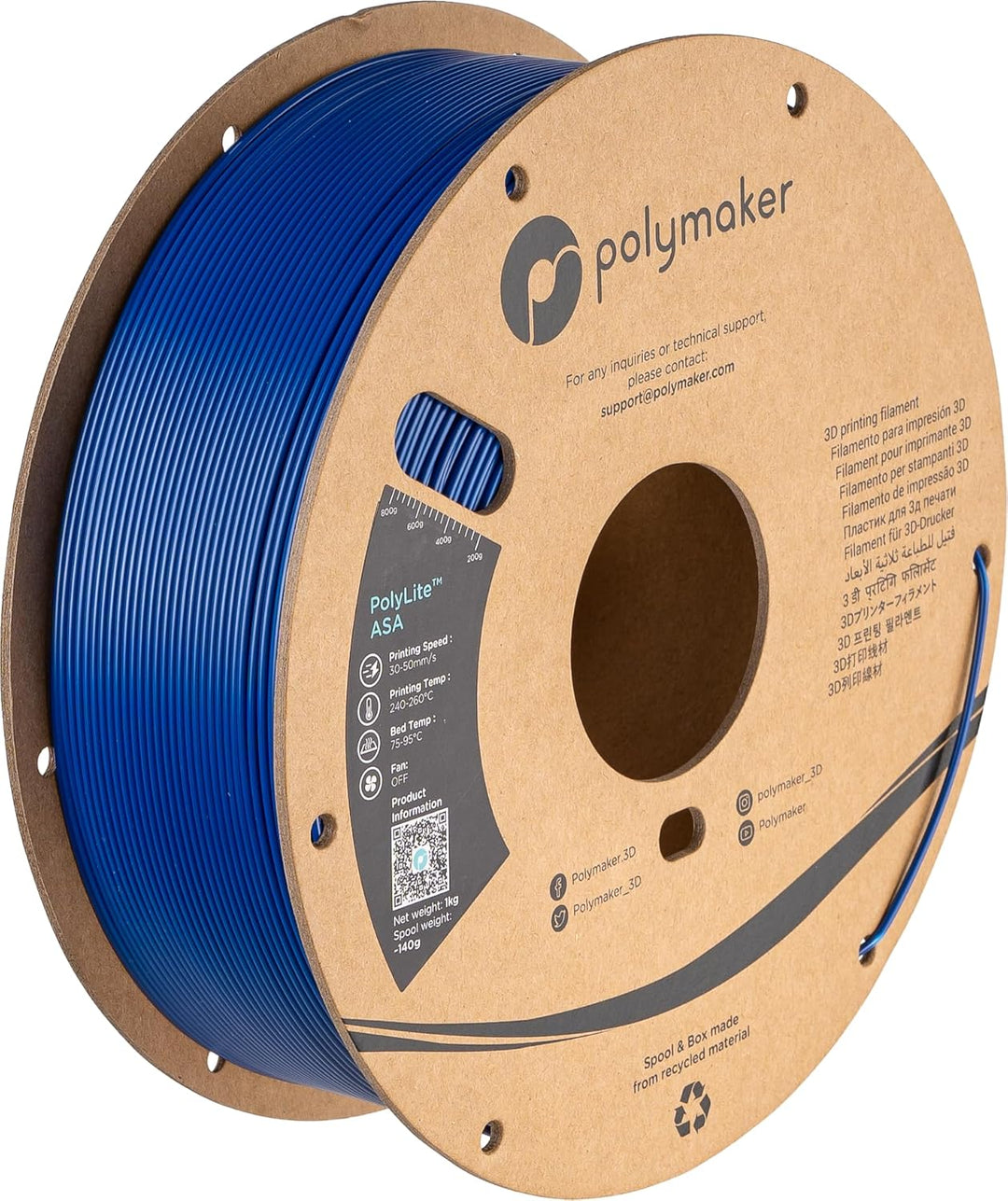 Polymaker PolyLite ASA Blue - 1.75mm - 1kg