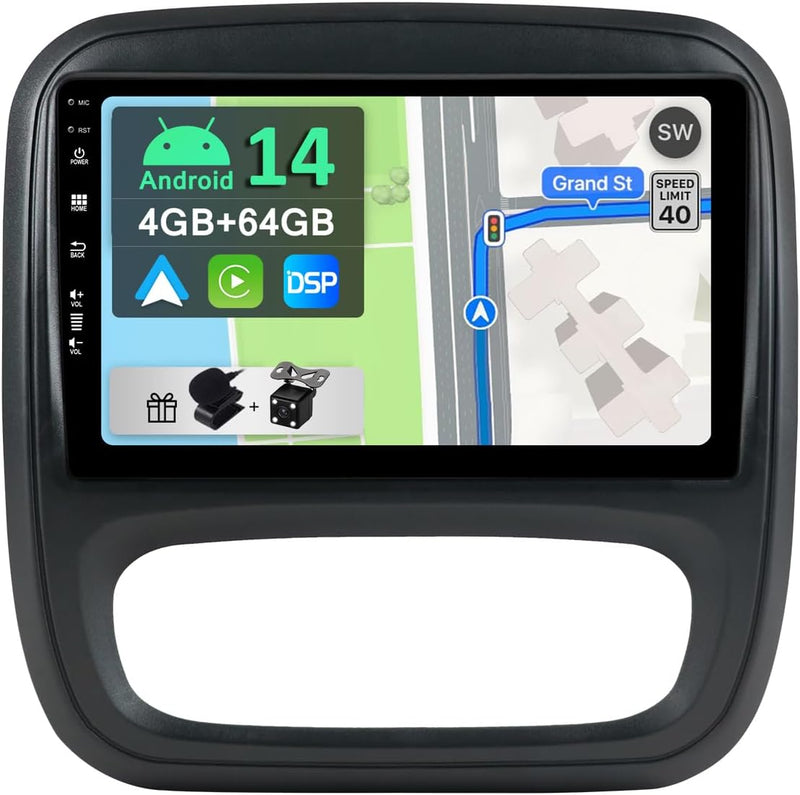 YUNTX [4GB+64GB] Android 12 Autoradio für Renault Trafic/Opel Vivaro -2 Din-[Integriertes Wireless C