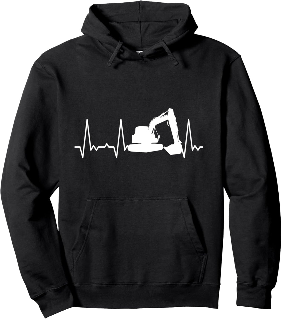 Herzschlag Bagger Pullover Hoodie