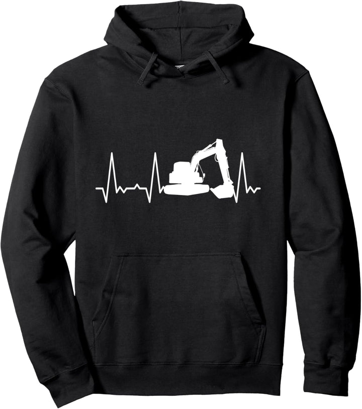 Herzschlag Bagger Pullover Hoodie