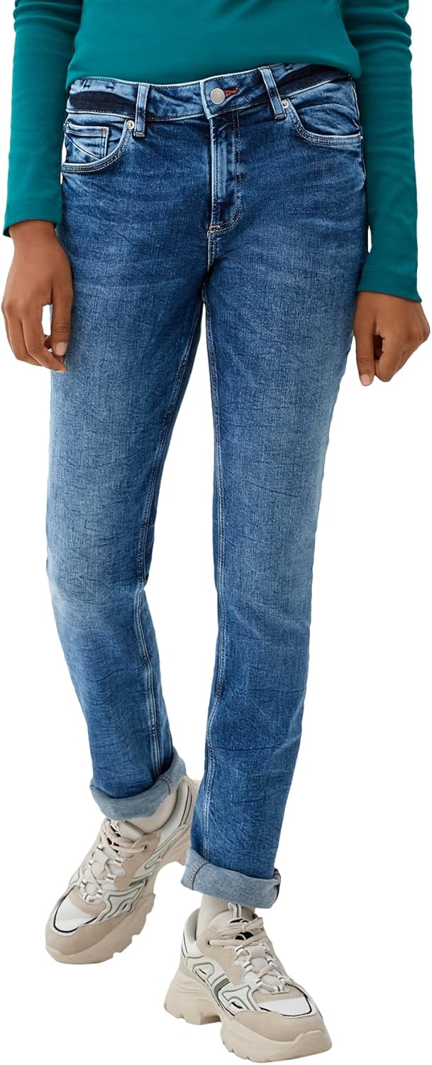 QS Damen Jeans, Fit: Catie Slim Leg 32W / 34L Blau, 32W / 34L Blau