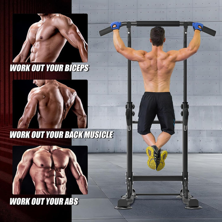 SogesPower Dip-Station &amp; Klimmzugturm, Dip-Ständer, multifunktional, für Zuhause, Krafttraining, Fit