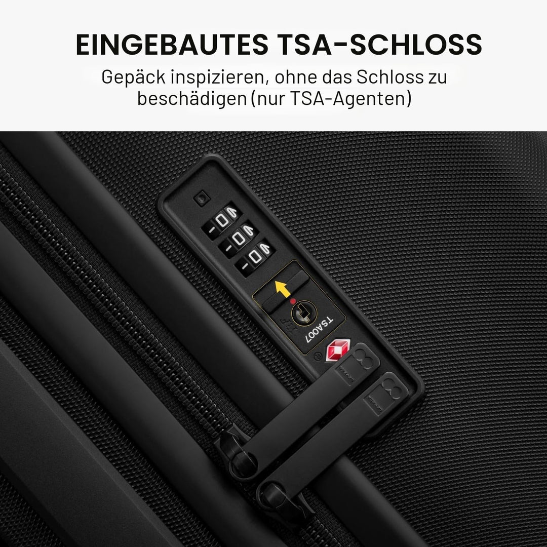 LEVEL8 Koffer Trolley, Rollkoffer Reisekoffer Hartschalen 4 Rollen, Spinner Handgepäck,TSA, 100% PC,