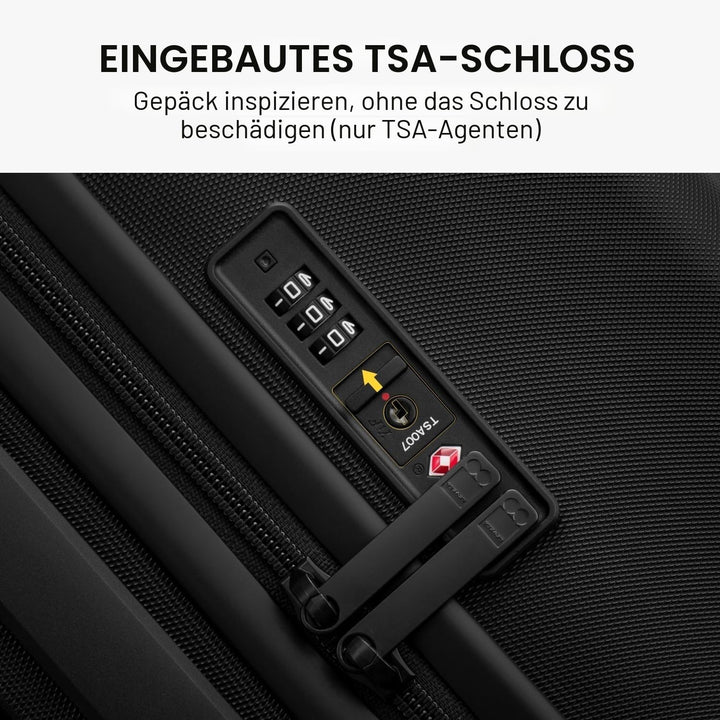 LEVEL8 Koffer Trolley, Rollkoffer Reisekoffer Hartschalen 4 Rollen, Spinner Handgepäck,TSA, 100% PC,