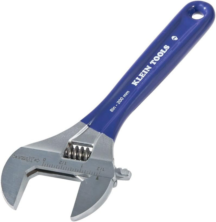 Klein Tools D509–8 Verstellbarer Schraubenschlüssel 20,3 cm mit extrabreiten Kiefer