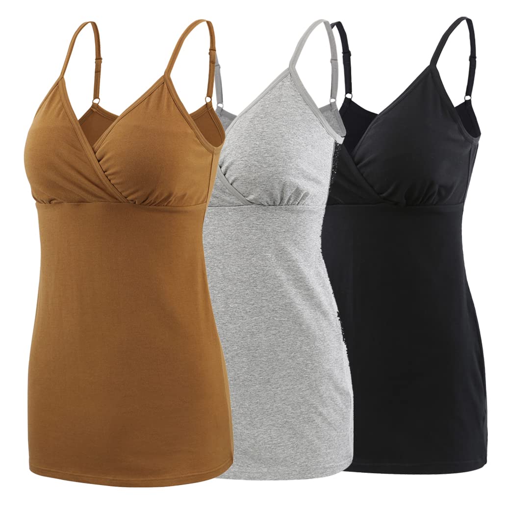 COLOMI Still-Tanktops für Mutterschaft Unterhemden für Schwangere BH zum Stillen Basic Camisole S Bl