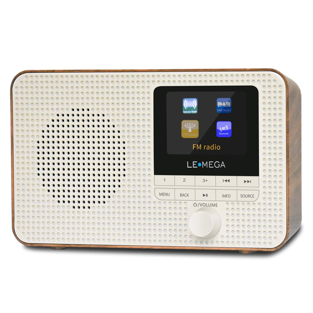 LEMEGA IR1 Tragbares WiFi Internetradio,DAB/DAB+/FM Digitalradio,Bluetooth,Doppelwecker,Schlaf-Snooz