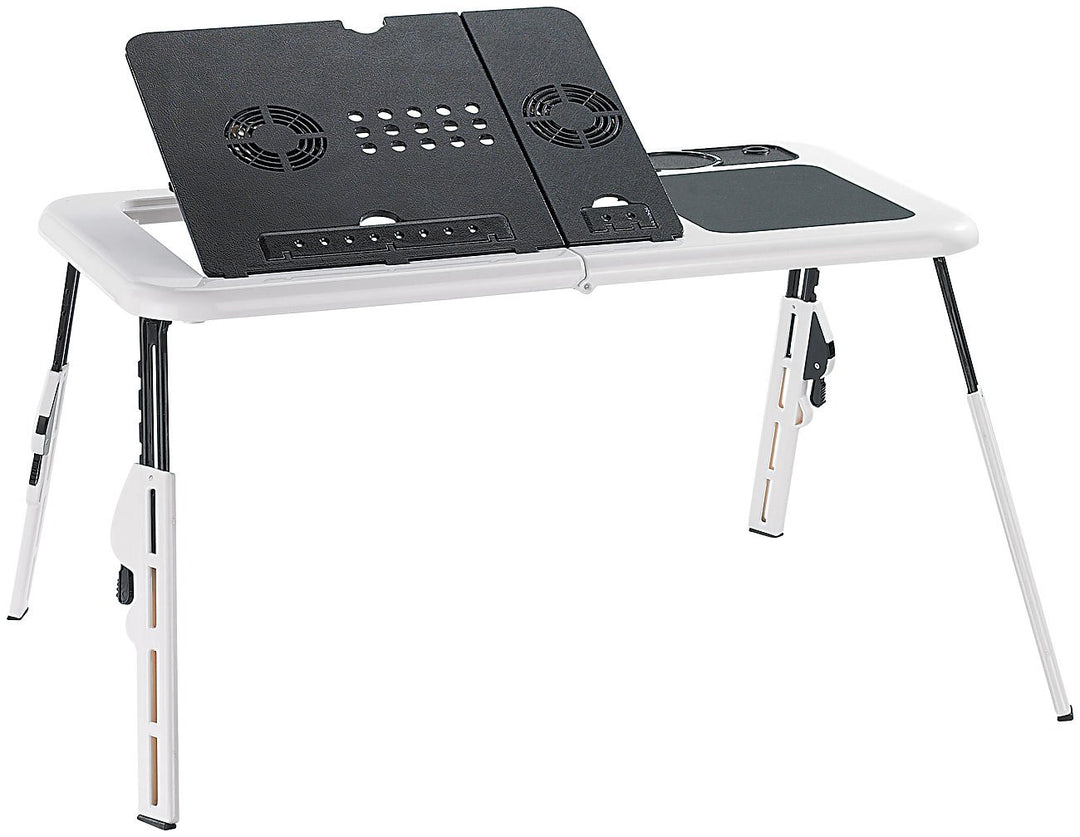 Notebook Tisch: Notebooktisch mit 2 USB-Lüftern, klappbar (Laptoptisch klappbar, Mobiler Laptoptisch
