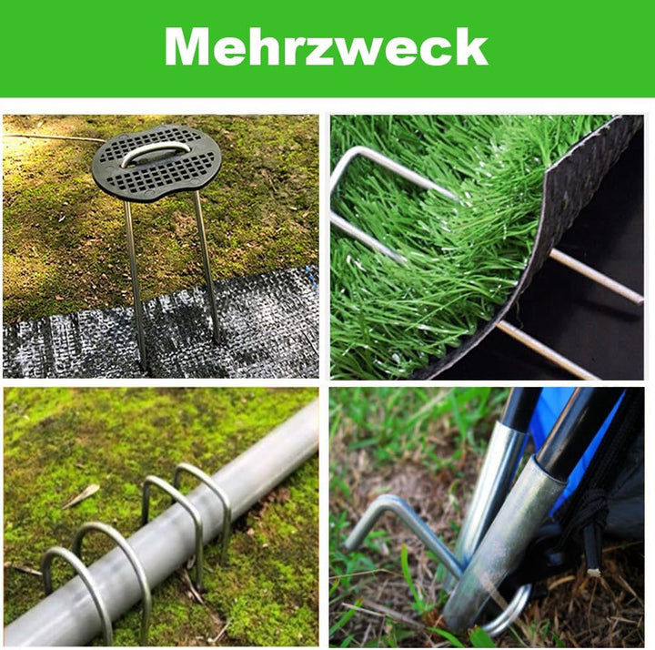Bakulyor 100 Stück Erdanker + 100 Stück Unterlegscheiben, Erdanker Verzinkt Für Unkrautvlies, Stahl