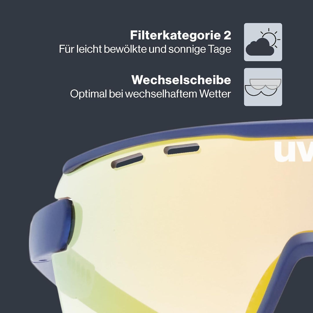 uvex sportstyle 236 S Set - Sportbrille für Damen und Herren - inkl. Wechselscheiben - beschlagfrei