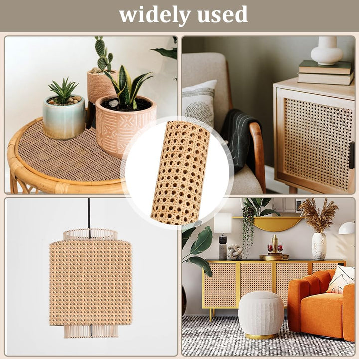 Kleemeiero Rattan Gurtband, 35 x 150cm Rattan Geflecht Natürliches Rattan-Gurt Cane Webbing Rattan R