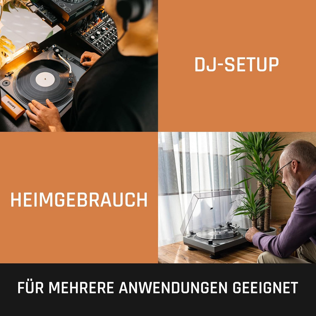 Lenco L-3810 Plattenspieler mit Direktantrieb - DJ Plattenspieler - 33/45 U/min - Pitch-Control - Ma
