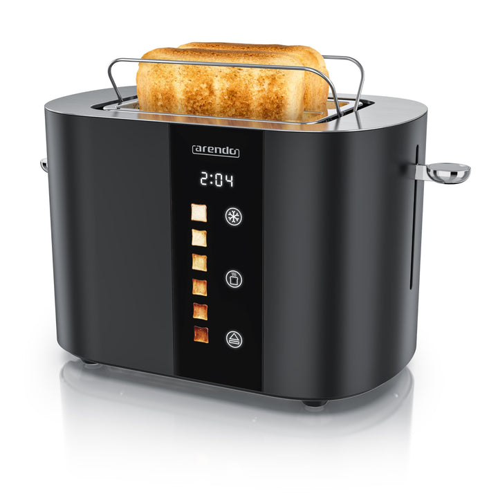 Arendo - Edelstahl Toaster 2 Scheiben - Touchscreen – Doppelwandgehäuse – 800 W – Integrierter Brötc