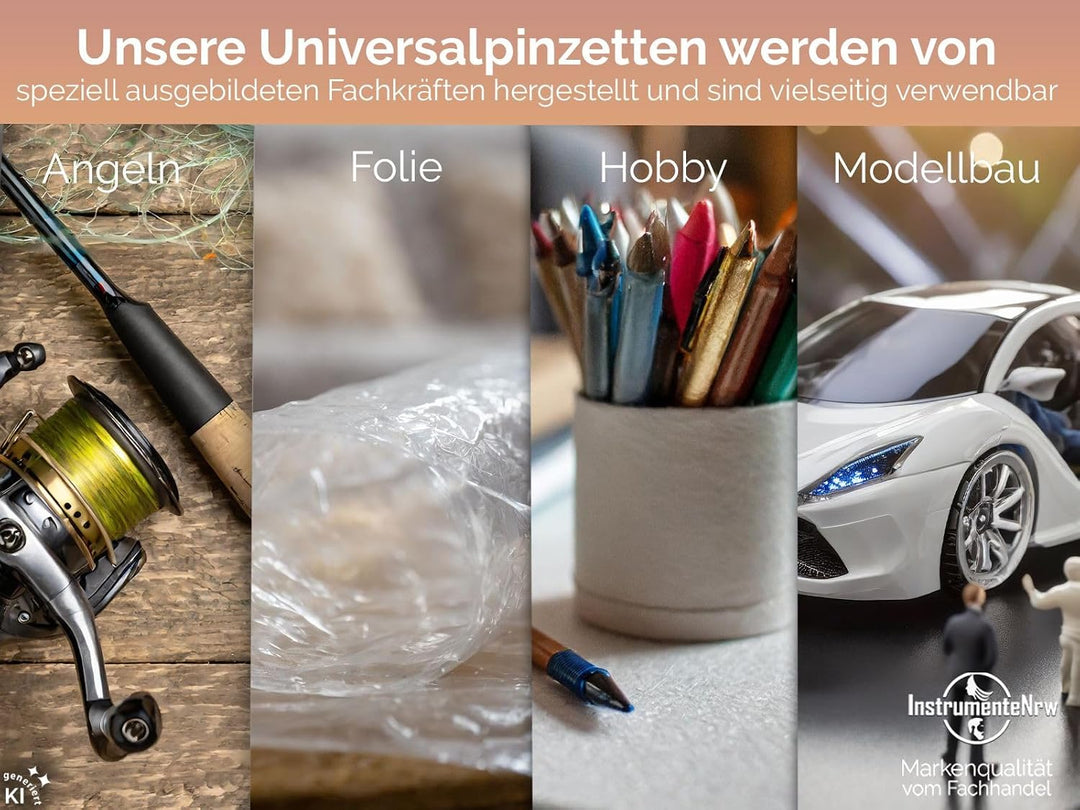 Kreuzpinzetten Set 4-Teilig Lötpinzette Klemmpinzette Technische Pinzette Gerade Gebogen Abgewinkelt