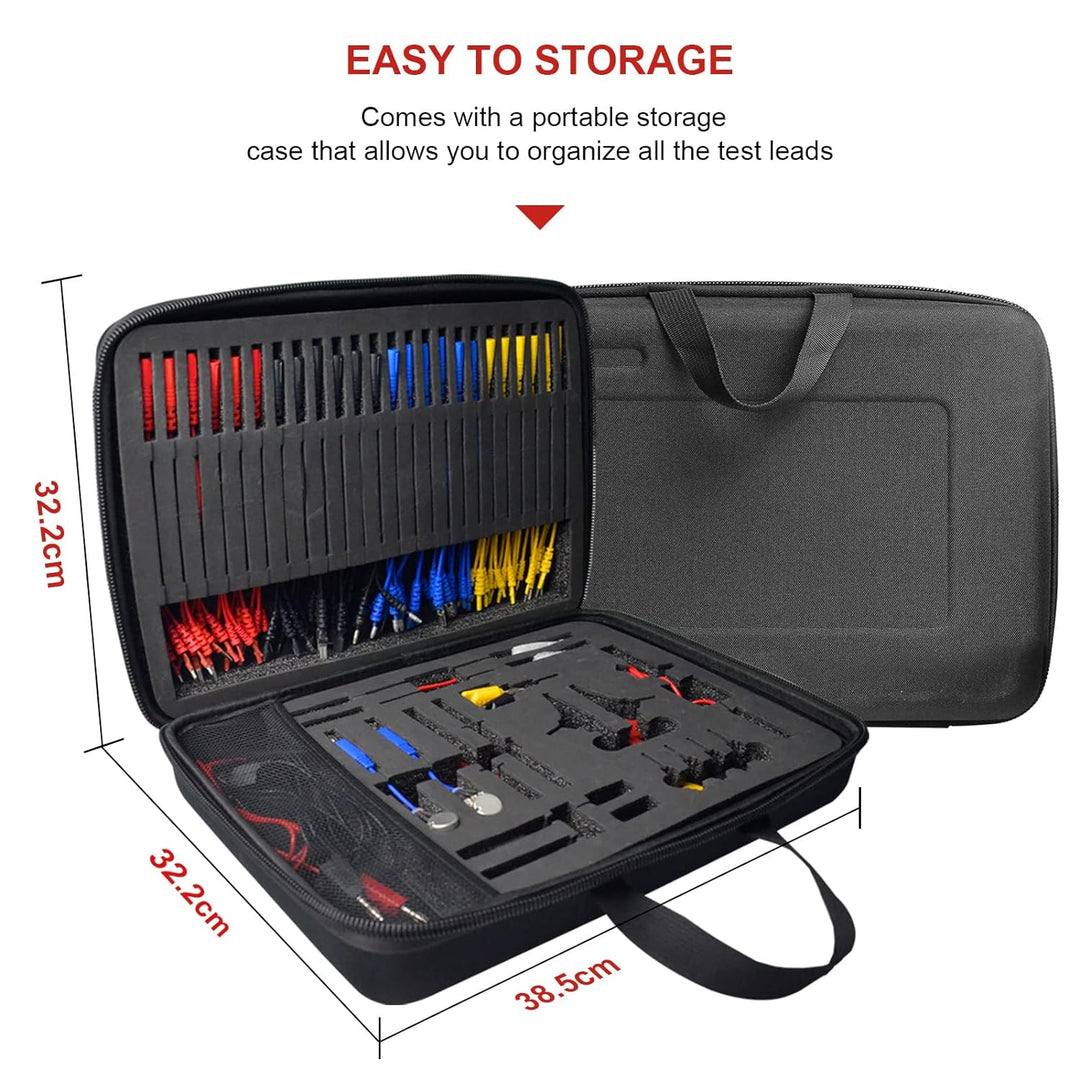 Multimeter Test Leads Set, 92PCS KFZ Fehlerdiagnose Messleitungsset enthält Prüfspitzen, Kabelverbin