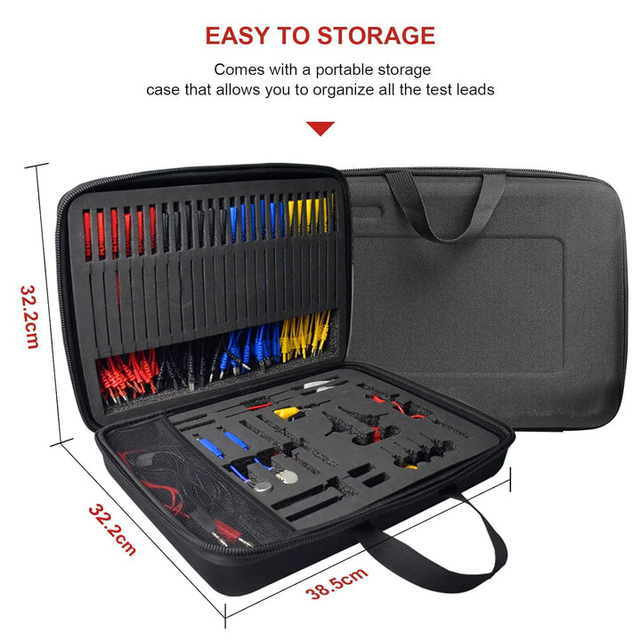 Multimeter Test Leads Set, 92PCS KFZ Fehlerdiagnose Messleitungsset enthält Prüfspitzen, Kabelverbin