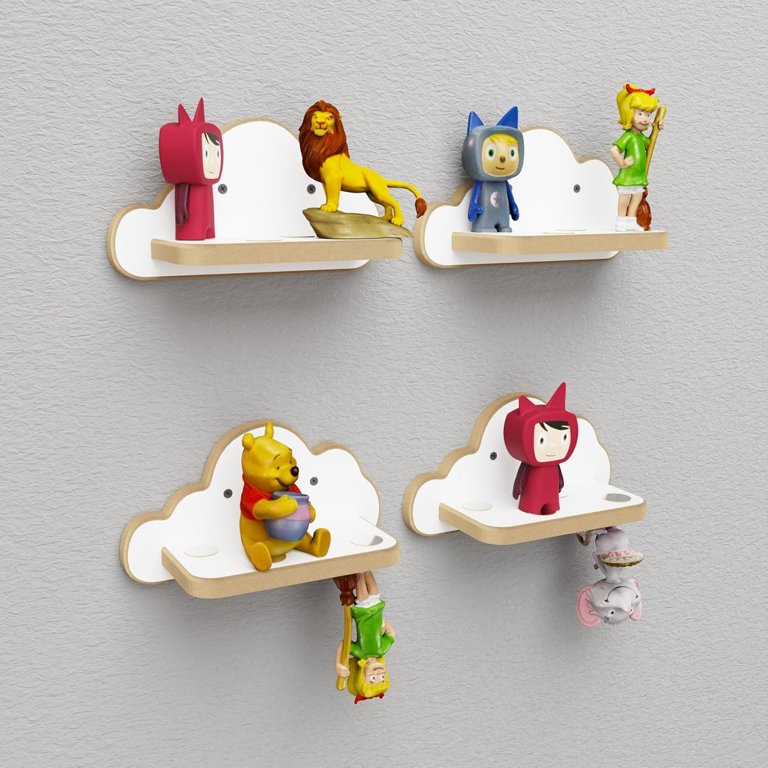 Holzura Regal für Toniefiguren, Wandregal für Kinder, Aufbewahrung für Tonies und Tonibox, Kinderreg