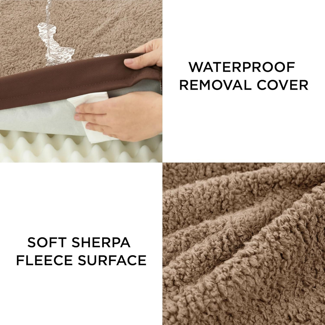 Bedsure orthopädisches Hundebett kleine Hunde - 76x51x7.6cm Hundekissen flauschig Hundematte waschba