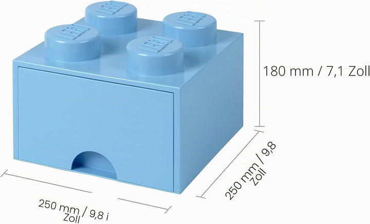 Room Copenhagen Schublade Brick drawer 4", Plastik, Hellblau, 25 x 25 x 18 cm Legion/Light Royal Blu