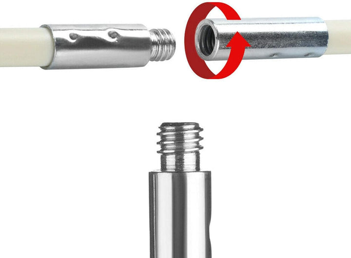 Kaminbürste Stange Set, Kanalentlüftungs Reinigungsset, 1 Nylon Bürstenkopfs Mit 6 Flexibler 610mm S