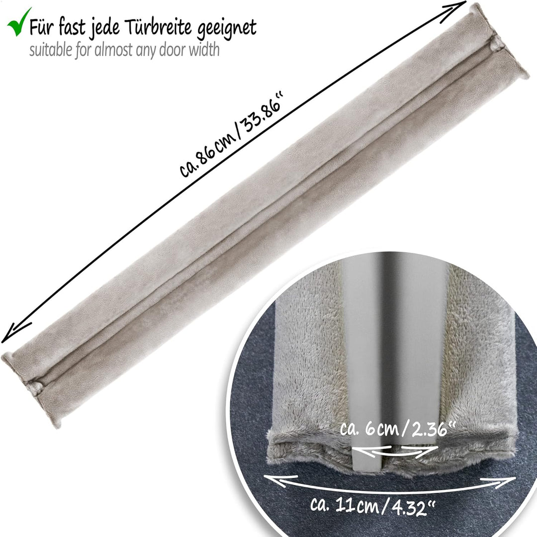 com-four® 2X Zugluftstopper für die Tür - Mikrofaser Türbodendichtung - Luftzugstopper mit Doppeldic