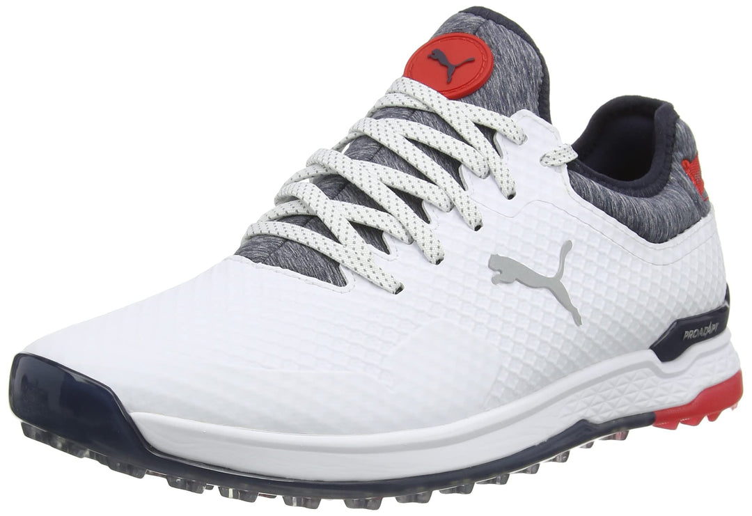 Puma Golf Herren PROADAPT ALPHACAT Spikeless wasserdichte Golfschuhe 42.5 EU Puma White Navy Blazer
