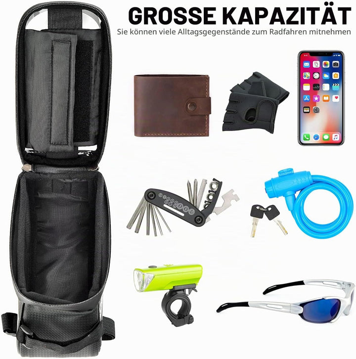 Fahrrad Front Rahmen Telefonhalter Tasche - Fahrrad Wasserdichtes Oberrohr Radfahren Handy GPS Mount