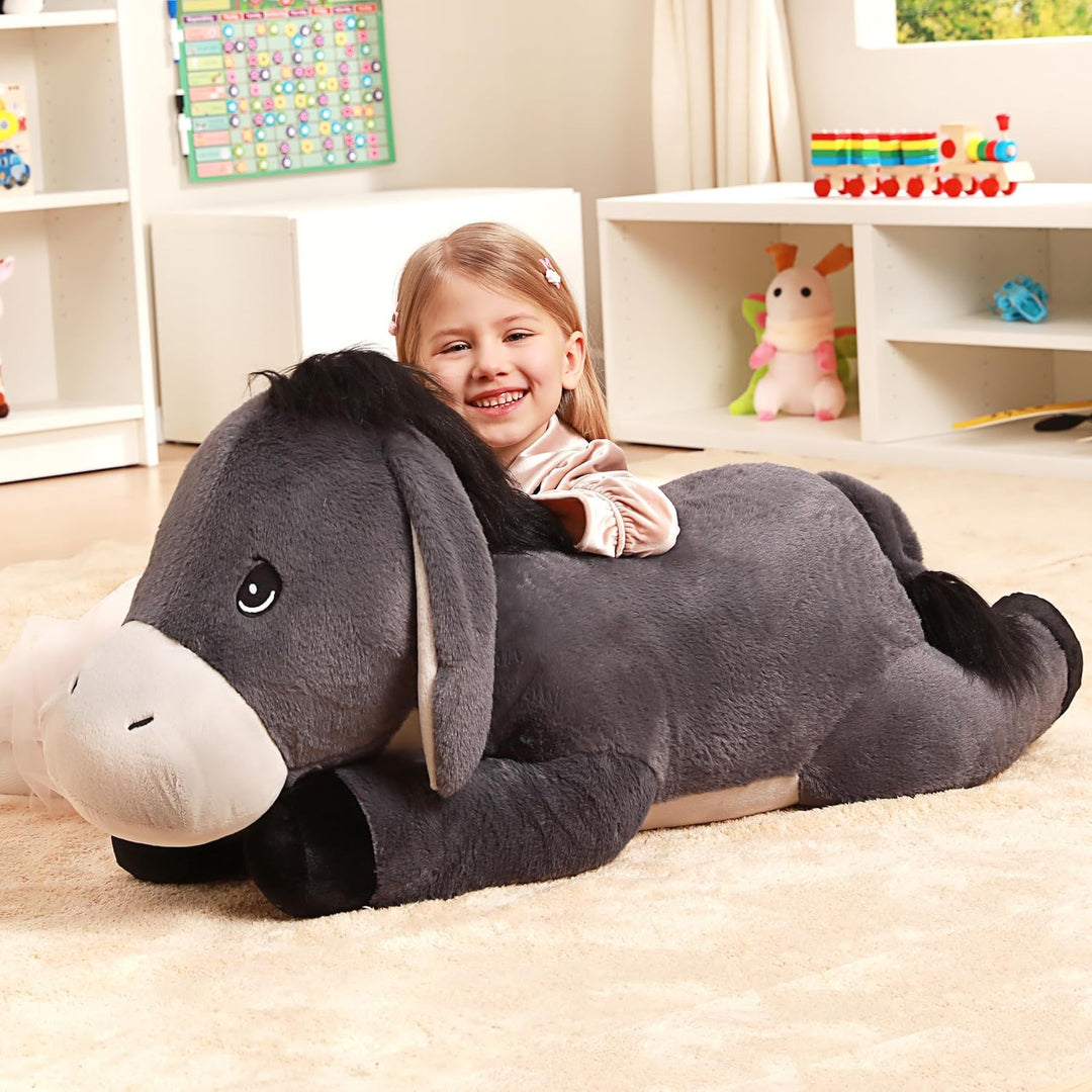 IKASA Gross Esel Kuscheltier Riesen Stofftier,86cm Gross Plüschtier Riesige Plüsch Spielzeug,Geschen