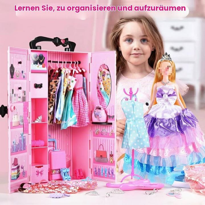 UCanaan Puppen Kleiderschrank für 11,5 Zoll Mädchen Puppen Kleidung und Zubehör 51 Stück Inklusive K