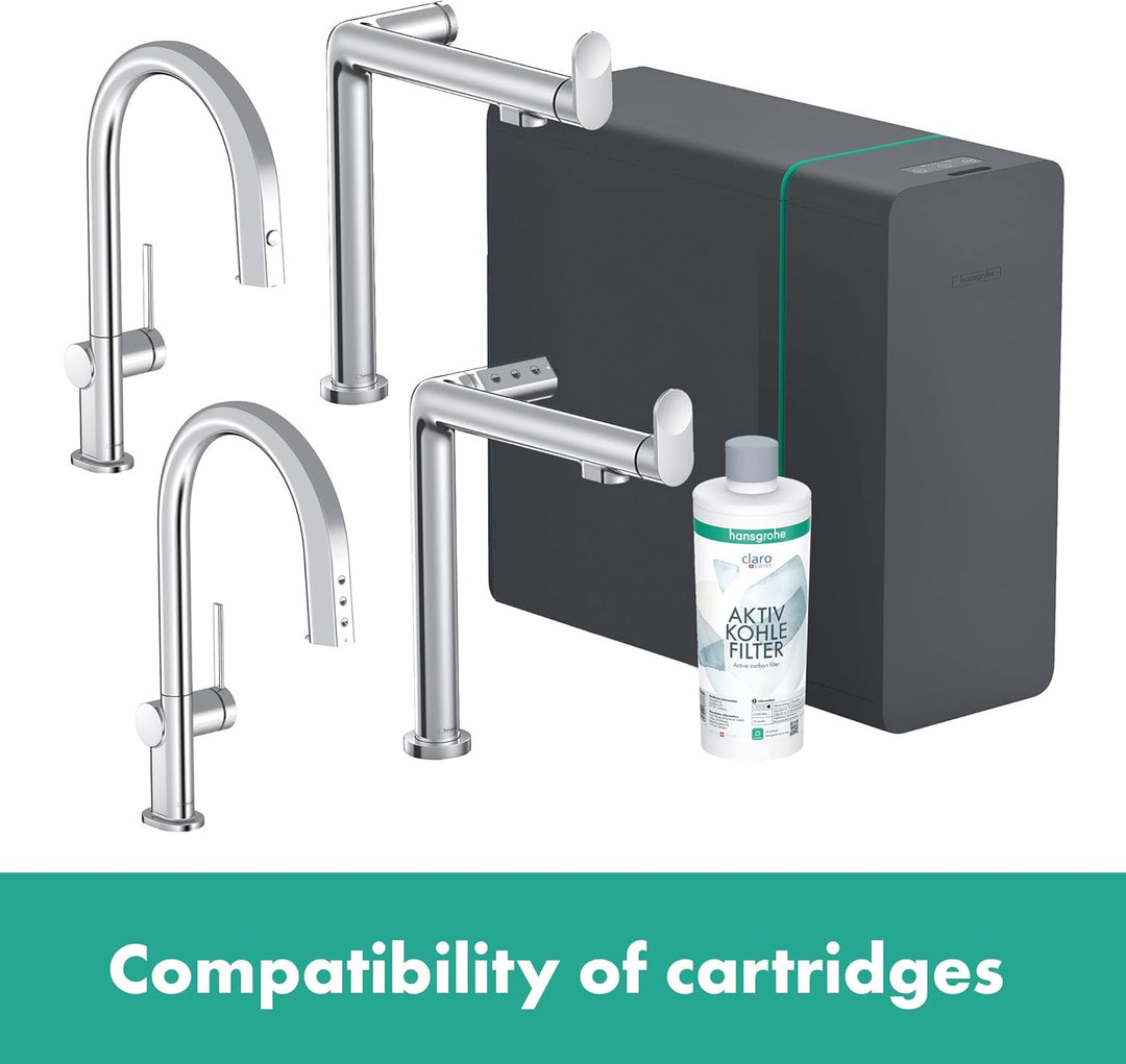 hansgrohe Filter Aktivkohle, Filterkartusche für Aqittura M91, Wasserfilter, Ersatzfilter, Filterkap