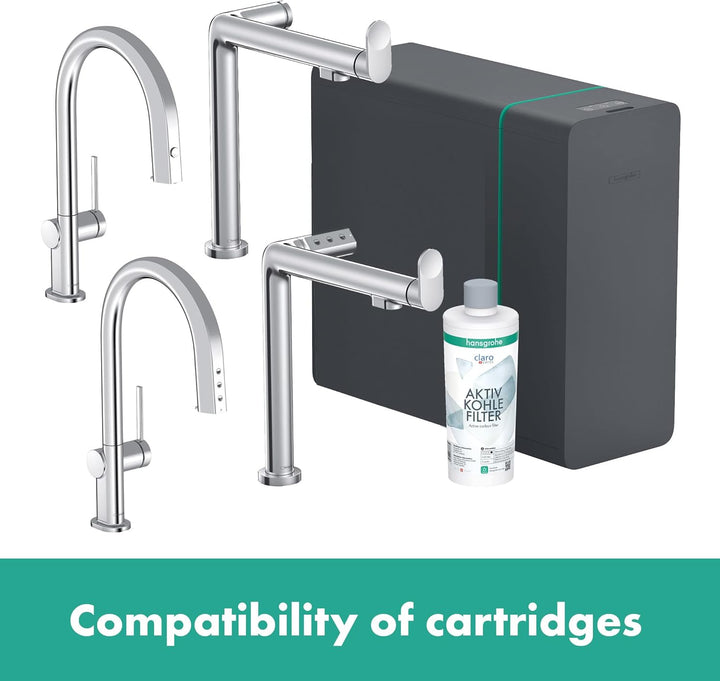 hansgrohe Filter Aktivkohle, Filterkartusche für Aqittura M91, Wasserfilter, Ersatzfilter, Filterkap