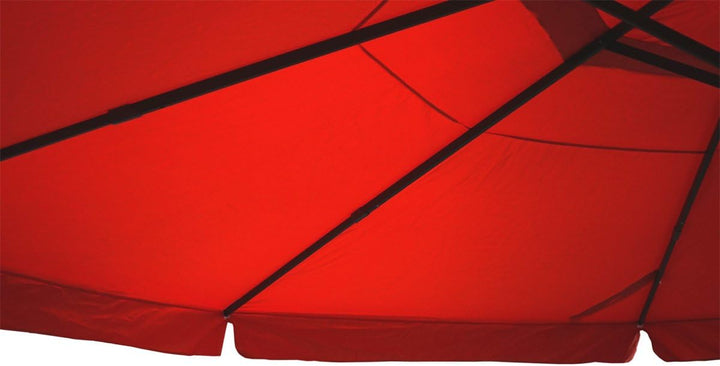 Sonnenschirm Meran Pro, Gastronomie Marktschirm mit Volant Ø 5m Polyester/Alu 28kg ohne Ständer grün