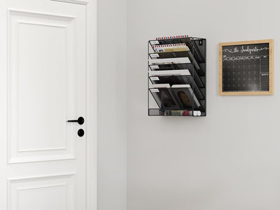 EasyPAG 6 Fächer Metall A4 Zeitschriften Halter Wand Akten Dokumenten Ablage Hängend Magazin Organiz