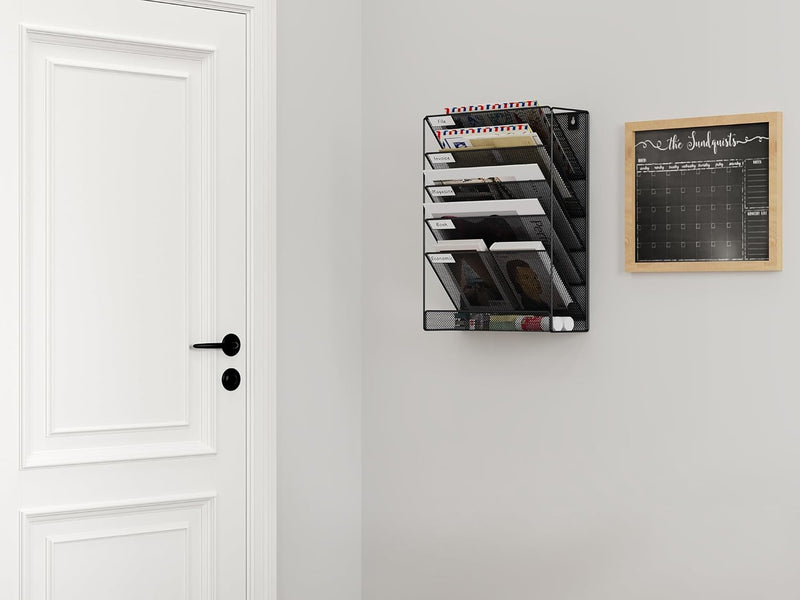 EasyPAG 6 Fächer Metall A4 Zeitschriften Halter Wand Akten Dokumenten Ablage Hängend Magazin Organiz